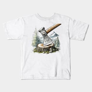 Axe Master Lumberjack Graphic Kids T-Shirt